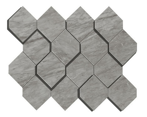 Мозаика Marvel Bardiglio Grey Mosaico Esagono 3D (AS39) 