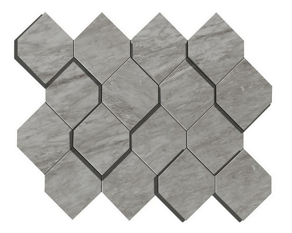 Мозаика Marvel Bardiglio Grey Mosaico Esagono 3D (AS39) 