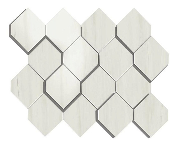 Мозаика Marvel Bianco Dol. Mosaico Esagono 3D (AS36) 