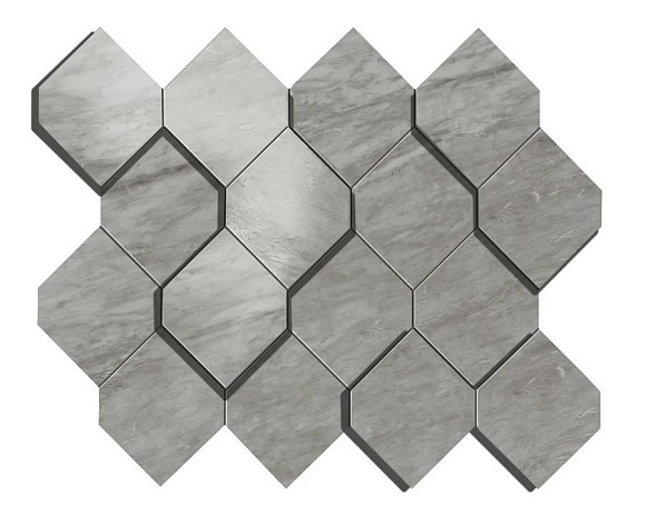 Мозаика Marvel Bardiglio Grey Mosaico Esagono 3D (AS39) 