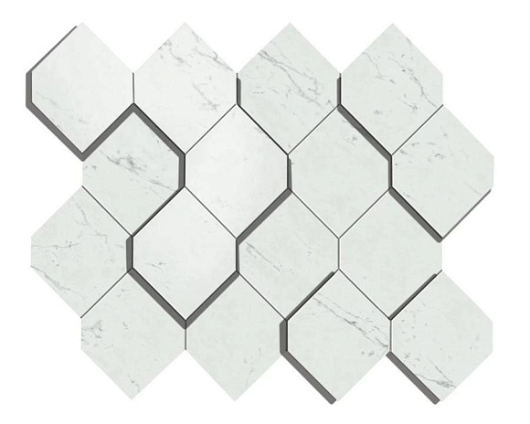 Мозаика Marvel Carrara Pure Mosaico Esagono 3D (AS4A) 