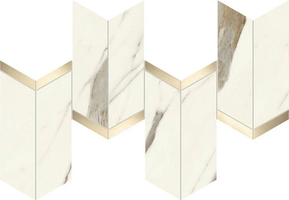Мозаика Marvel Calacatta Sublime Mosaico Chevron Lappato (AF8X) 