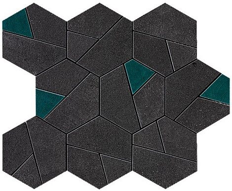 Мозаика Boost Tarmac Mosaico Hex Jade (AN7A) 