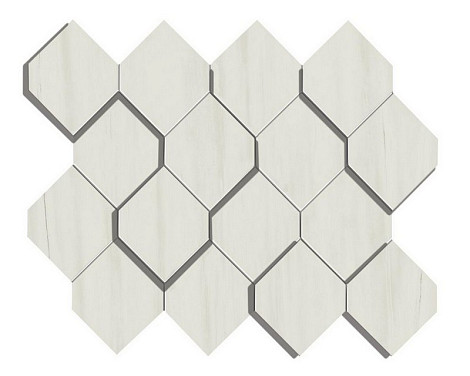 Мозаика Marvel Bianco Dol. Mosaico Esagono 3D (AS36) 