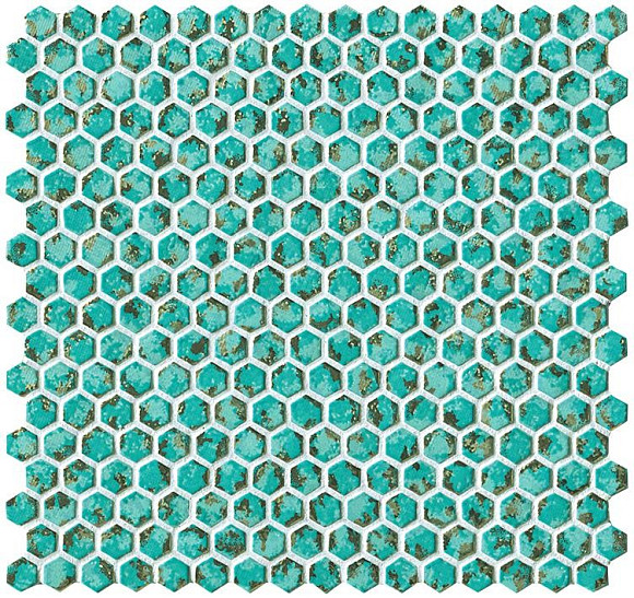 Dwell Turquoise Hexagon Gold (6DHT) Керамическая плитка
